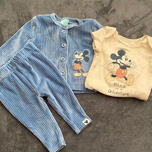 Disney Blue Ribbed Cardigan with Mickey Mouse